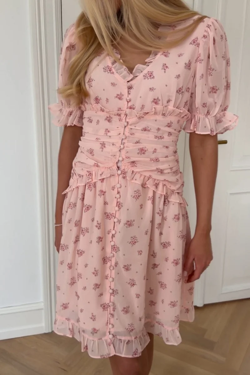 BYIC - Arielic Dress A25220 - Pink Flower Print