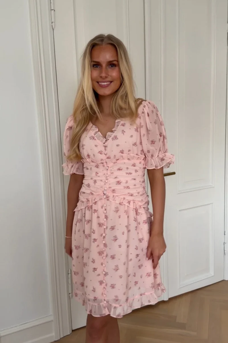 BYIC - Arielic Dress A25220 - Pink Flower Print