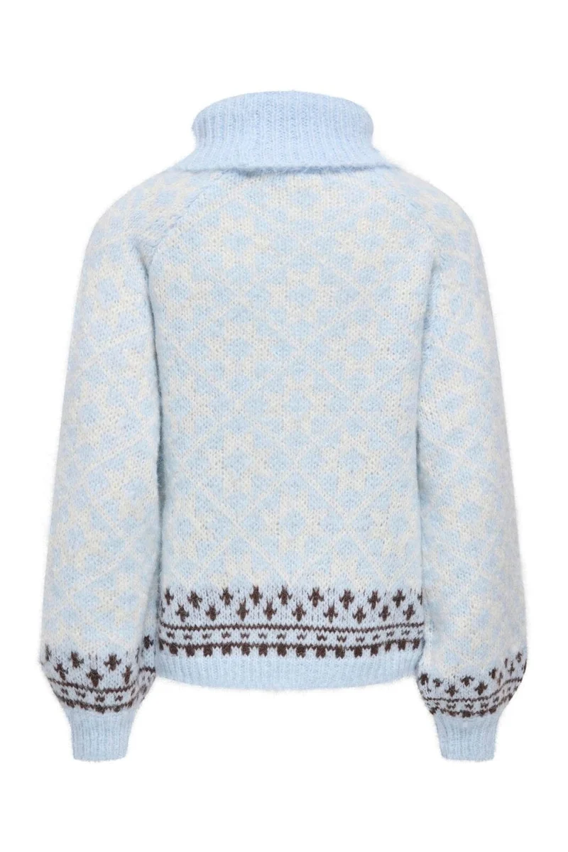Only - Onlcaro Ls Rollneck Cc Knt - 5026023 Cashmere Blue Bitch/Coffee Bean