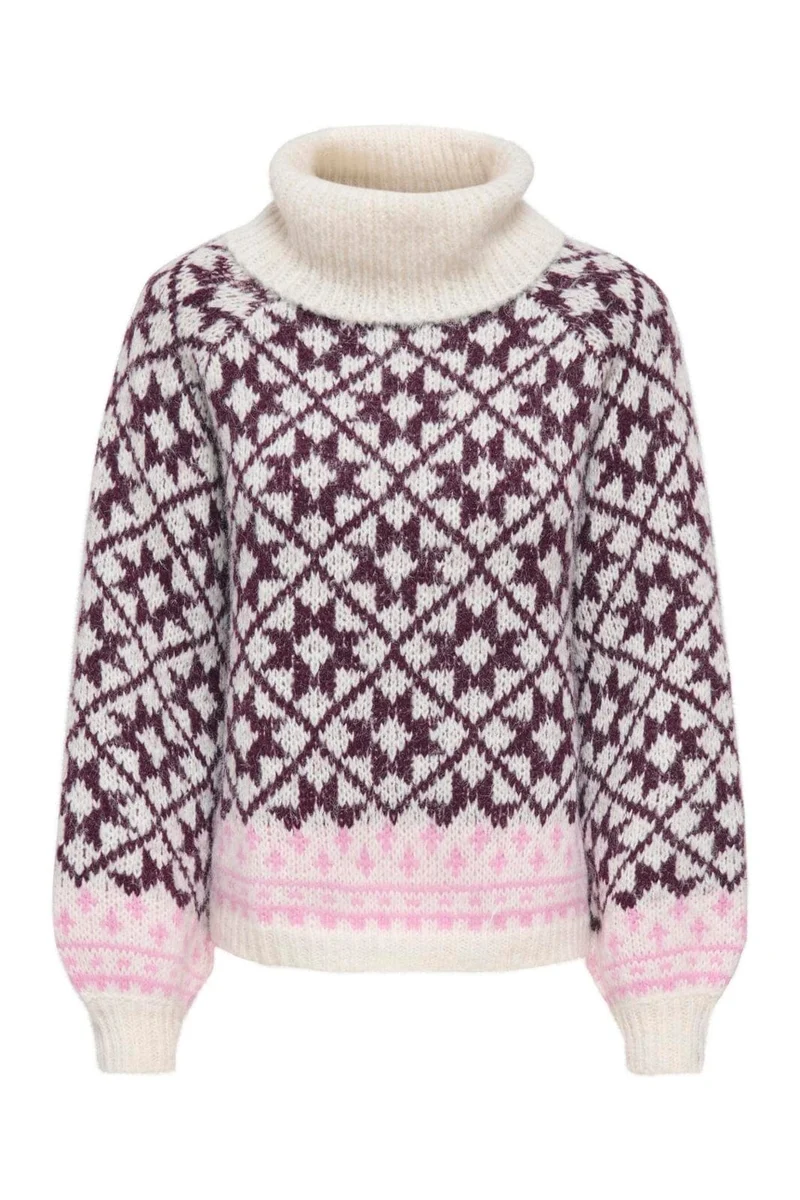 Only - Onlcaro Ls Rollneck Cc Knt - 5020732 Birch Fig/Cyclamen