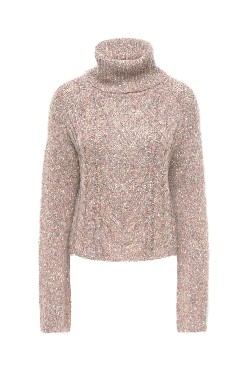 Only - Onlzille Ls Rollneck Cc Knt - 5101043 Cloud Dancer Multi Melange