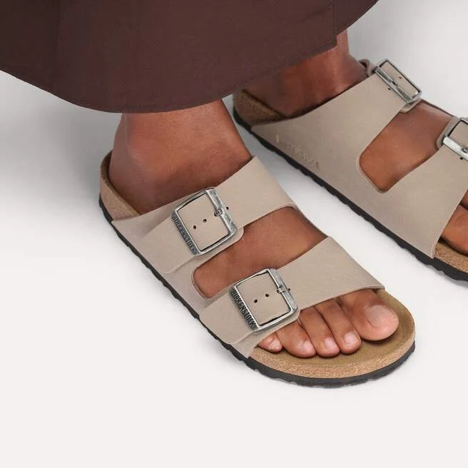 BIRKENSTOCK Arizona Birko-Flor Nubuck gray taupe (schmale Weite)