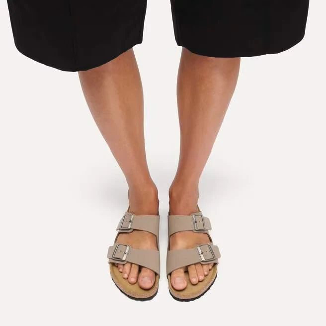 BIRKENSTOCK Arizona Birko-Flor Nubuck gray taupe (schmale Weite)