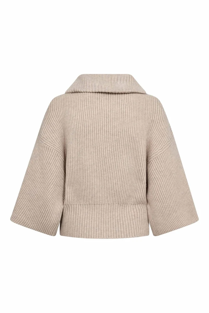 Co´Couture - Rowcc Zip Ss Knit 500542 - 10006 - Bone