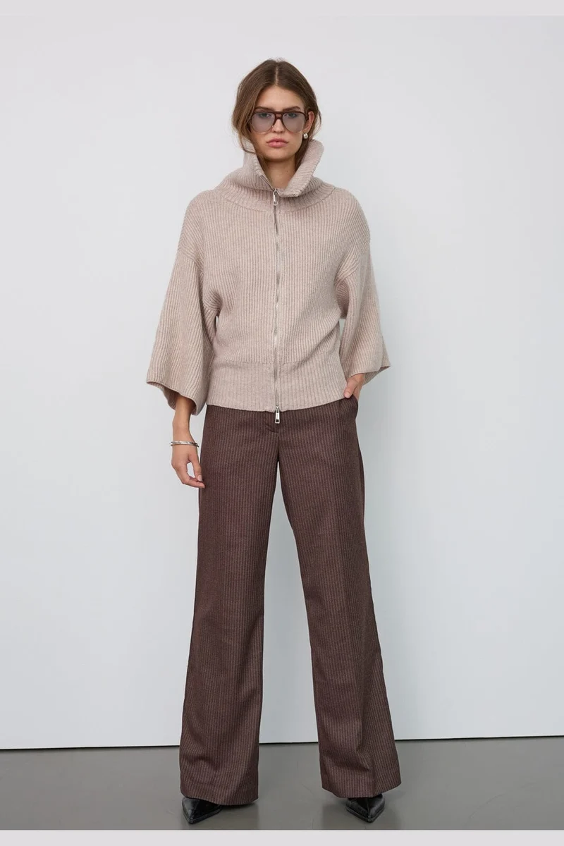 Co´Couture - Rowcc Zip Ss Knit 500542 - 10006 - Bone