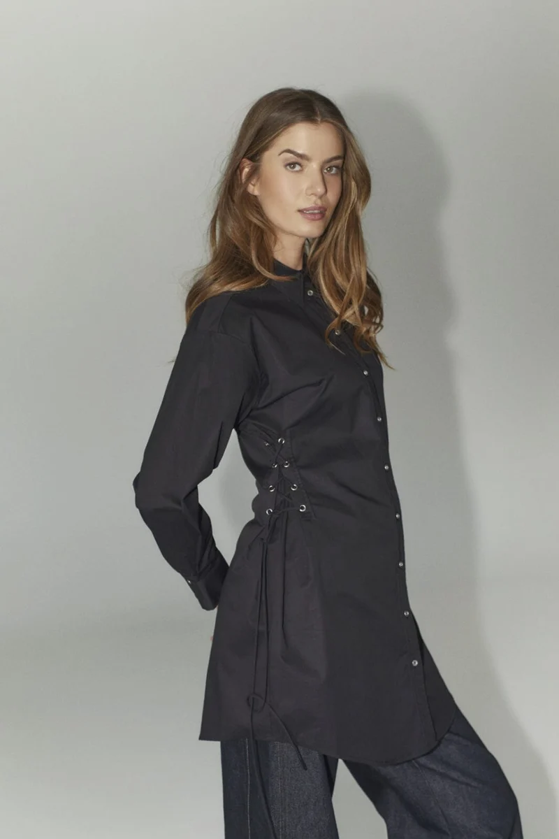 Co´Couture - Poppycc Eyelet Tie Shirt Dress 36525 - 96 - Black