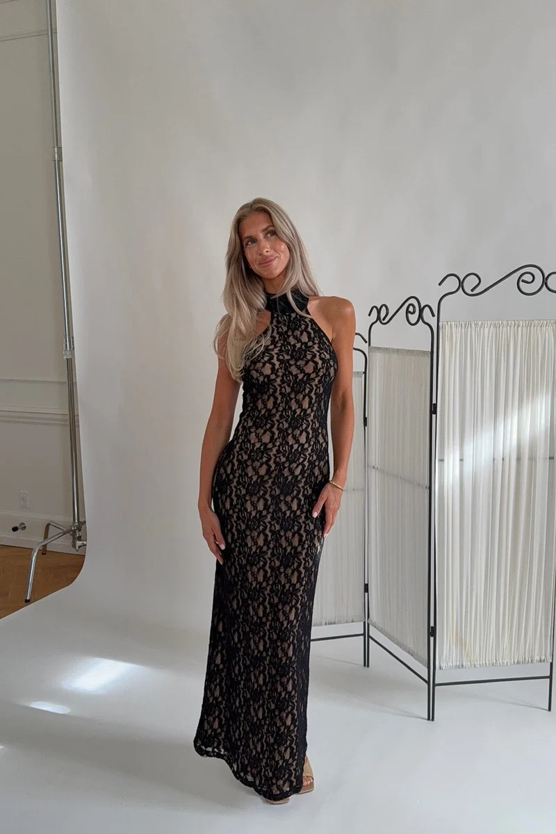 Byic - Emilyic Long Dress A25429 - Black Lace