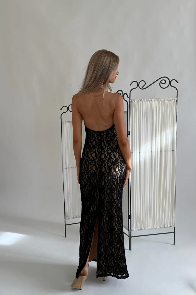 Byic - Emilyic Long Dress A25429 - Black Lace