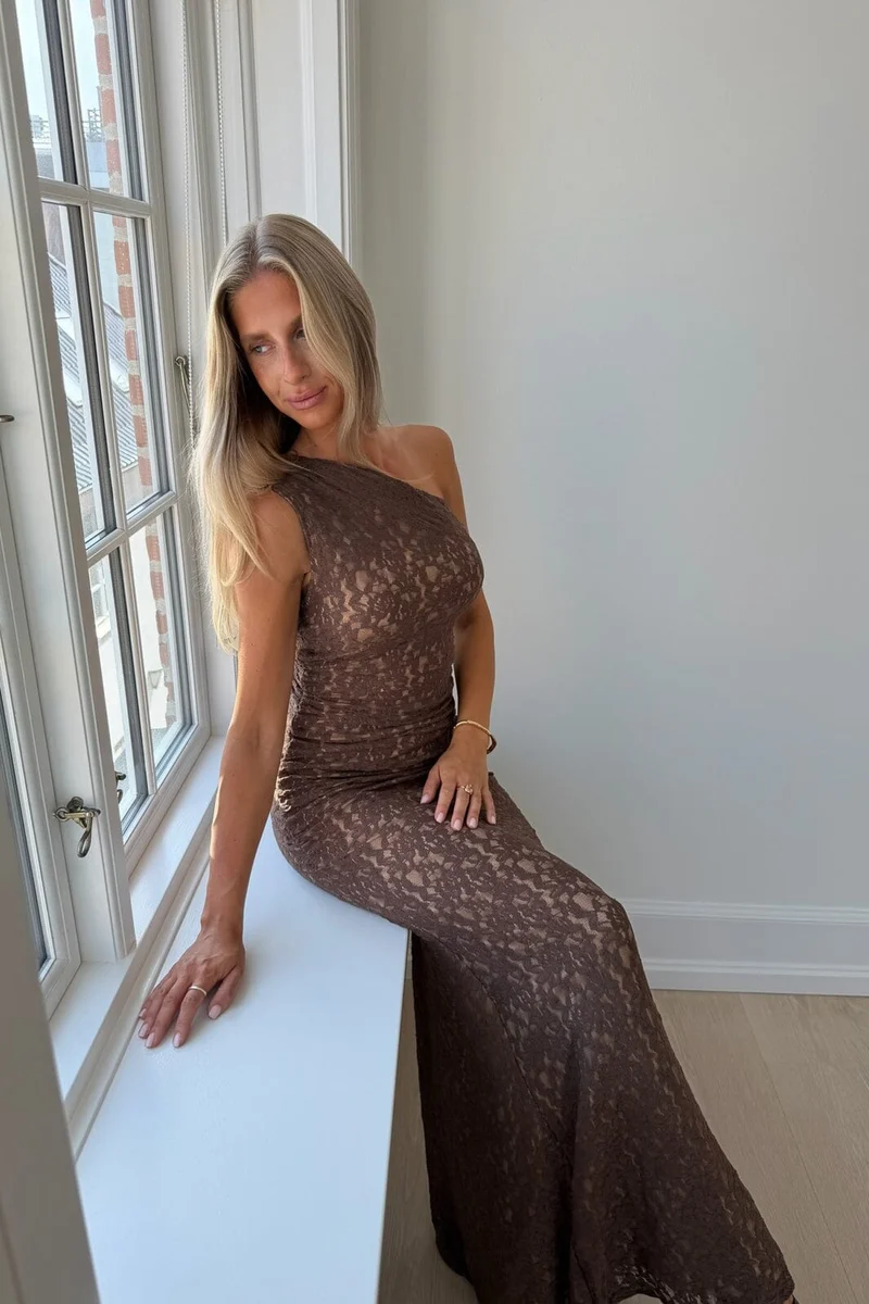 Byic - Andreaic Lace Dress A25422 - Dark Brown