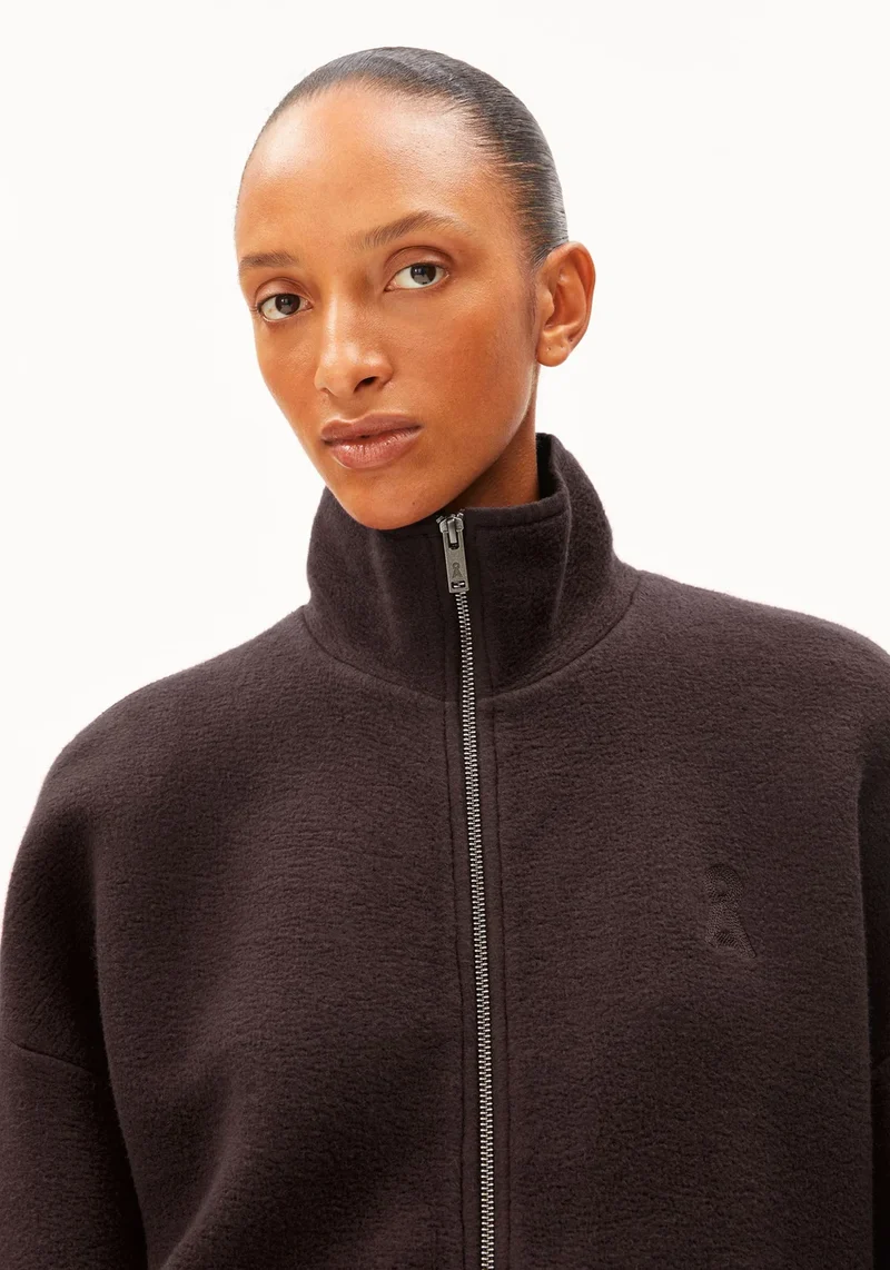 ARMEDANGELS Cotton Fleece Jacket claystone