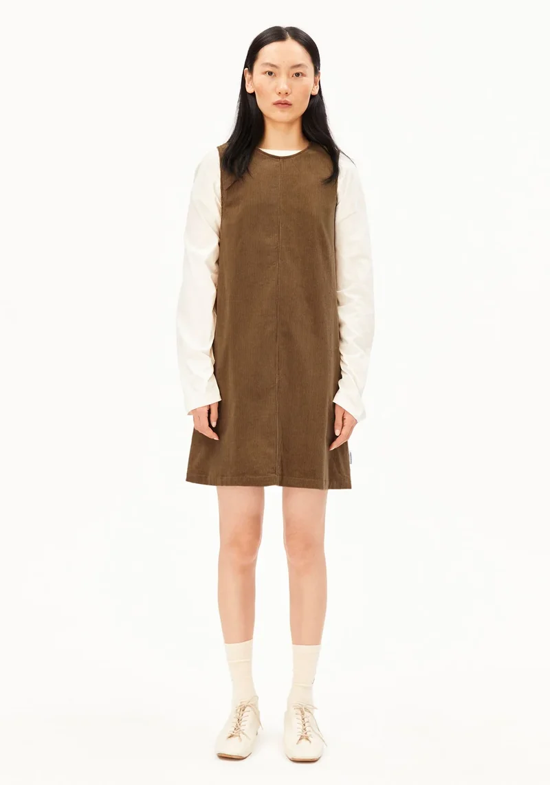ARMEDANGELS Corduroy R-Neck Mini Dress amberwood