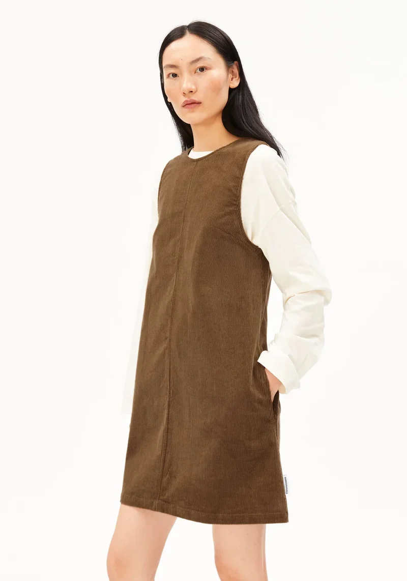 ARMEDANGELS Corduroy R-Neck Mini Dress amberwood