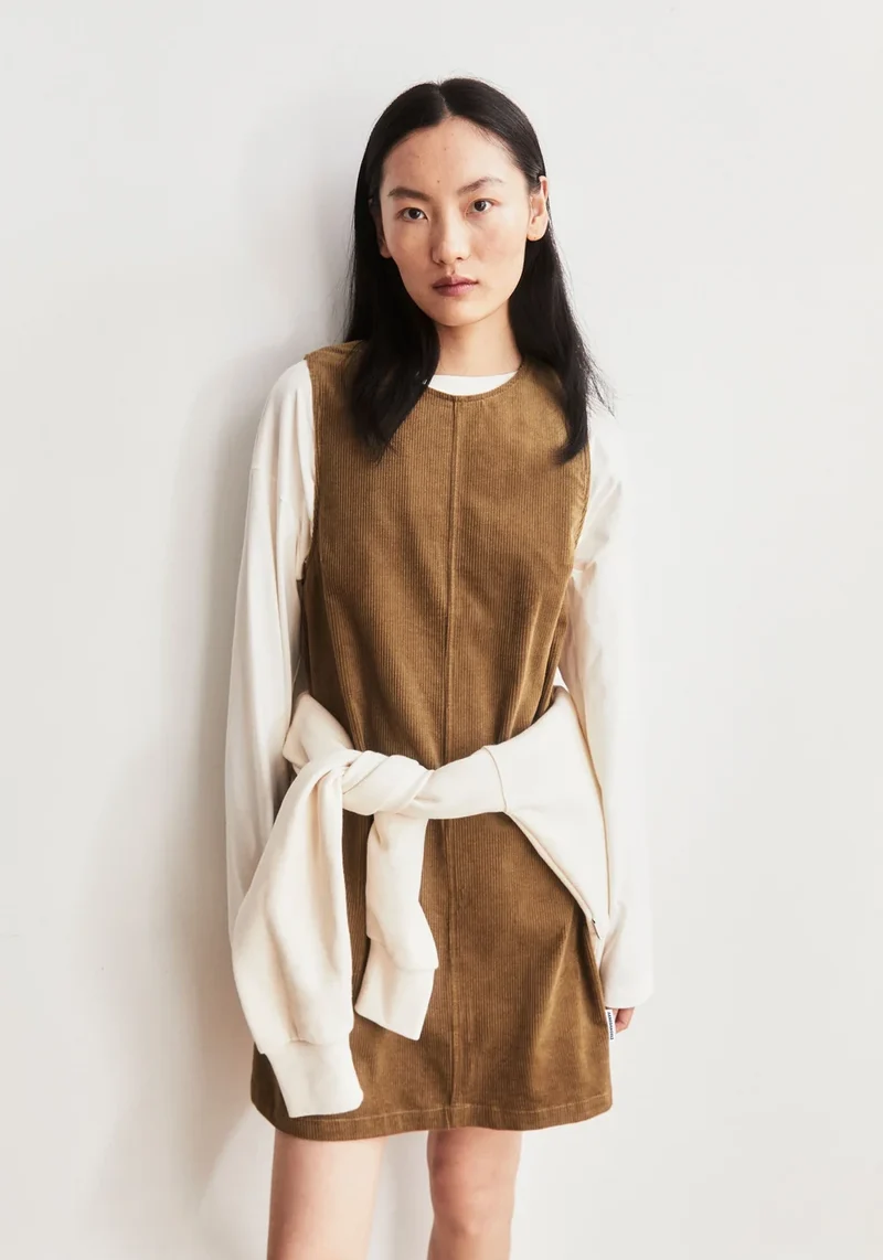 ARMEDANGELS Corduroy R-Neck Mini Dress amberwood