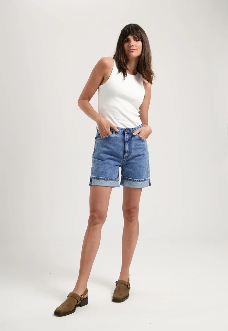 MUD JEANS Luna Mid Short stone vintage
