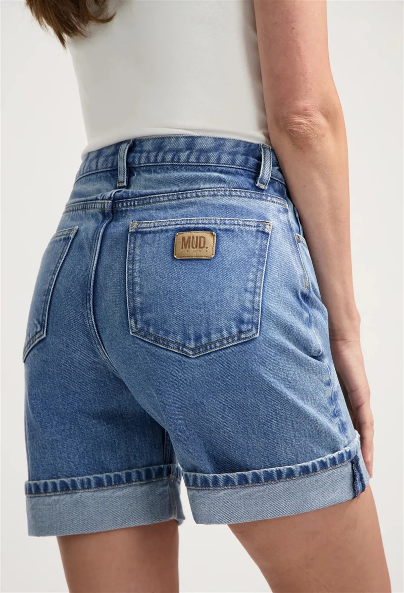 MUD JEANS Luna Mid Short stone vintage