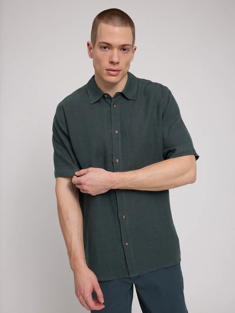 MAZINE Shortsleeve Linen Shirt bottle