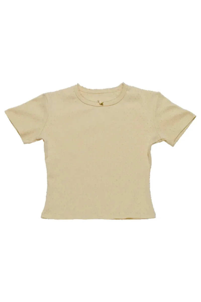 Maanesten - Joy Pointelle Top Butter Yellow - 4292