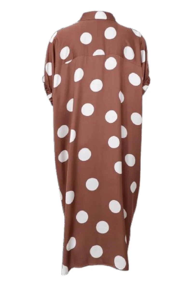 Black Colour - Bcmabel Satin Dress 40989 - Mocca Dot