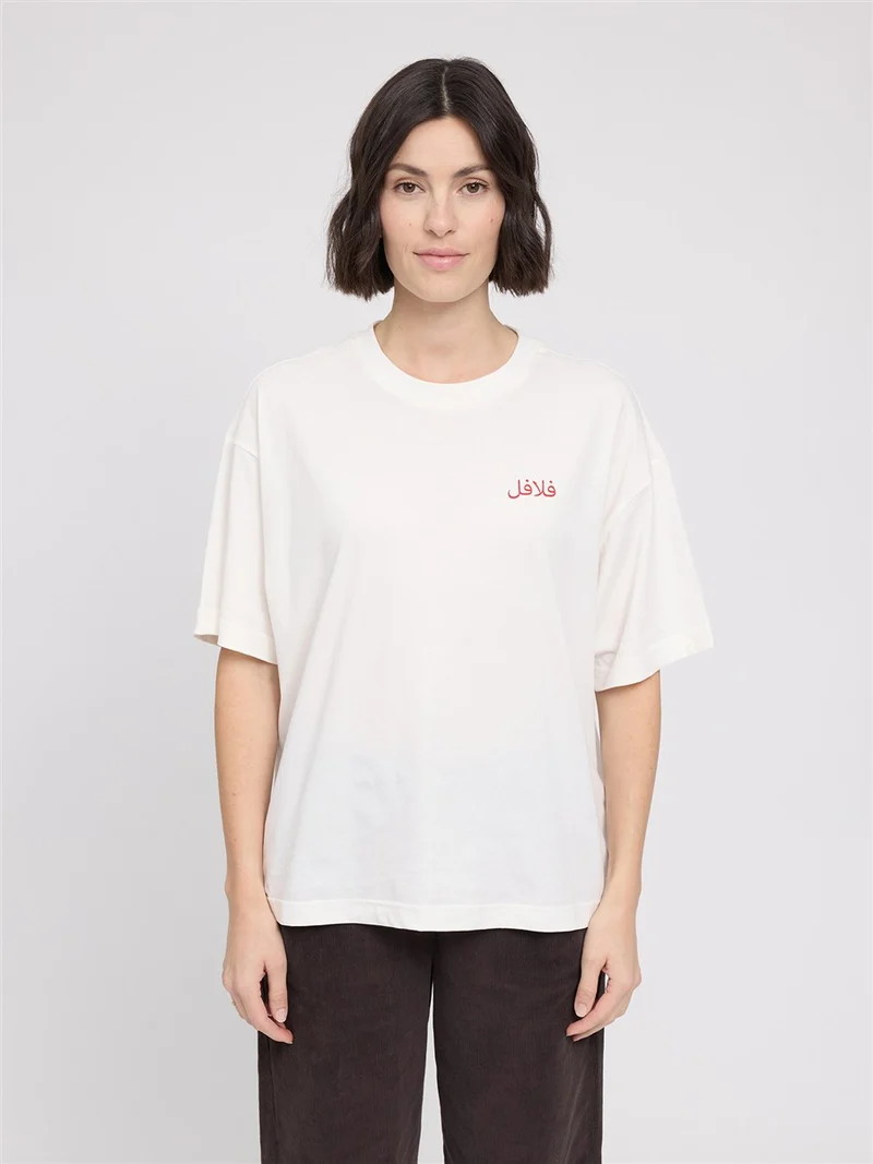 MAZINE Back Print Theme T-Shirt offwhite-falafel