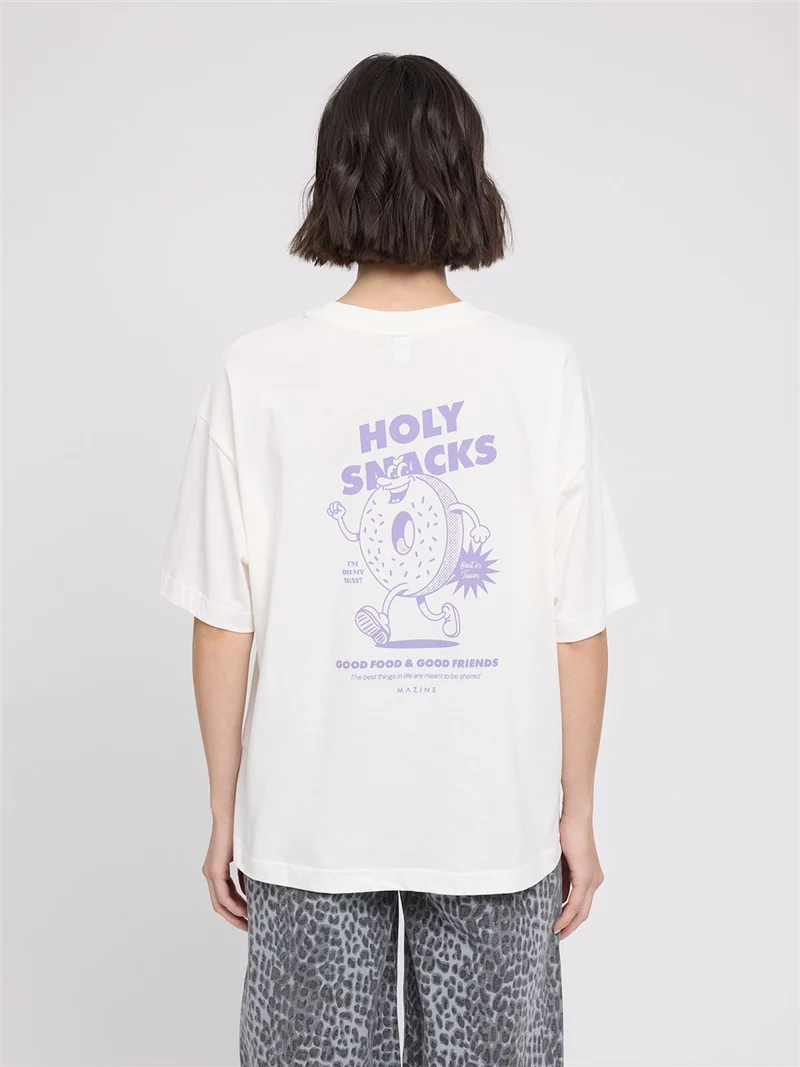 MAZINE Back Print Theme T-Shirt offwhite-donut