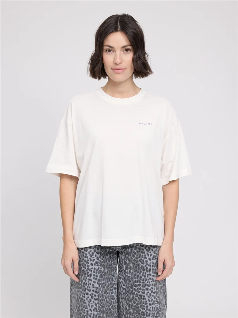 MAZINE Back Print Theme T-Shirt offwhite-donut