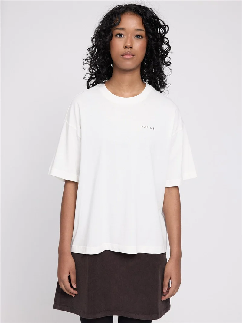 MAZINE Back Print Theme T-Shirt offwhite-coffee