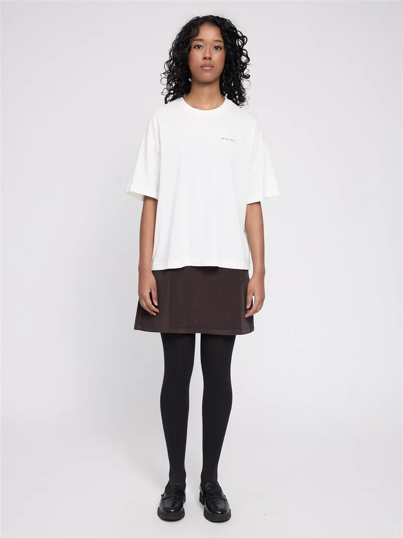 MAZINE Back Print Theme T-Shirt offwhite-coffee