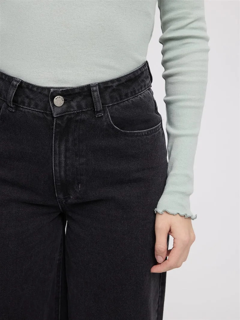 MAZINE Barrel Leg Denim Pants dark-grey
