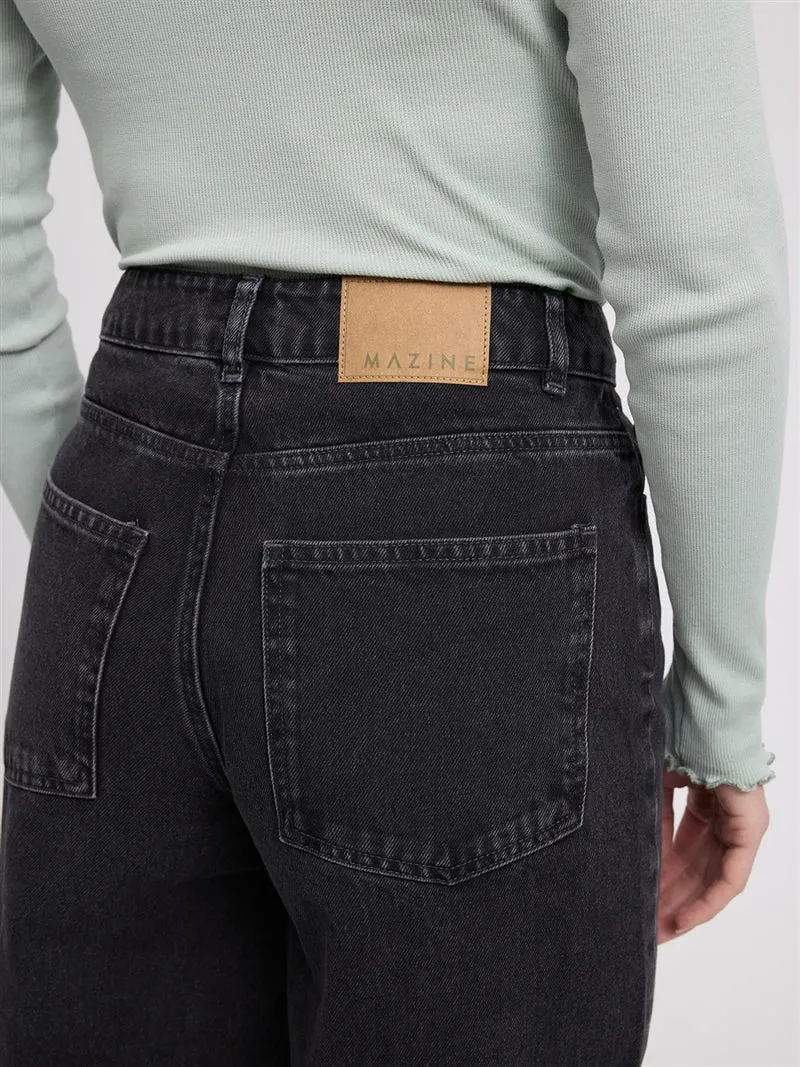 MAZINE Barrel Leg Denim Pants dark-grey