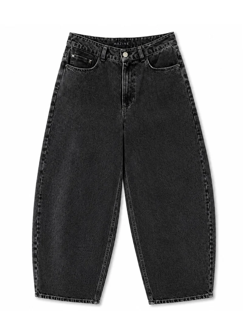 MAZINE Barrel Leg Denim Pants dark-grey