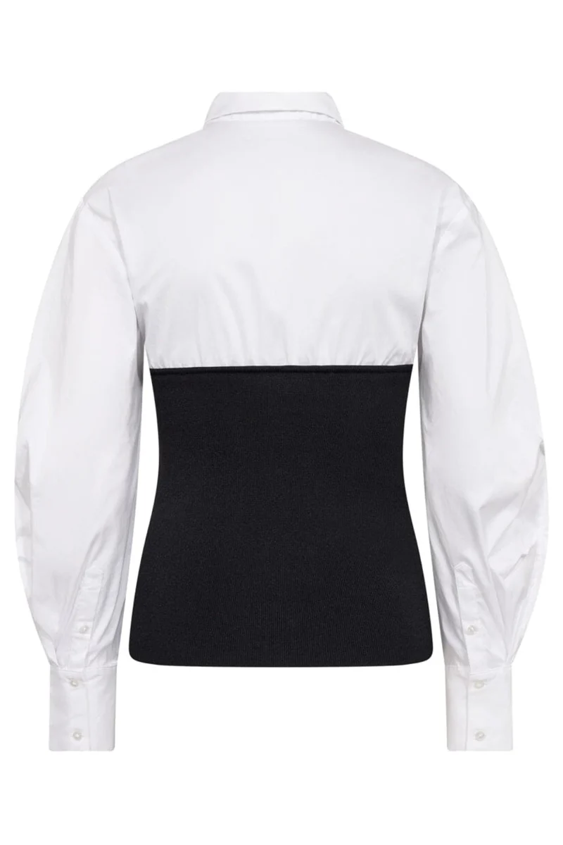 Co´Couture - Merciacc Poplin Mix Knit 500527 - 10001 - White