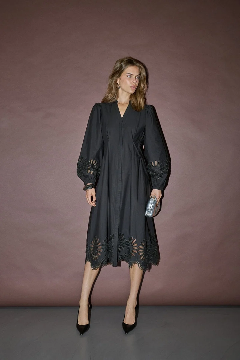 Co´Couture - Melisecc Emb. Dress 500334 - 65001 - Black