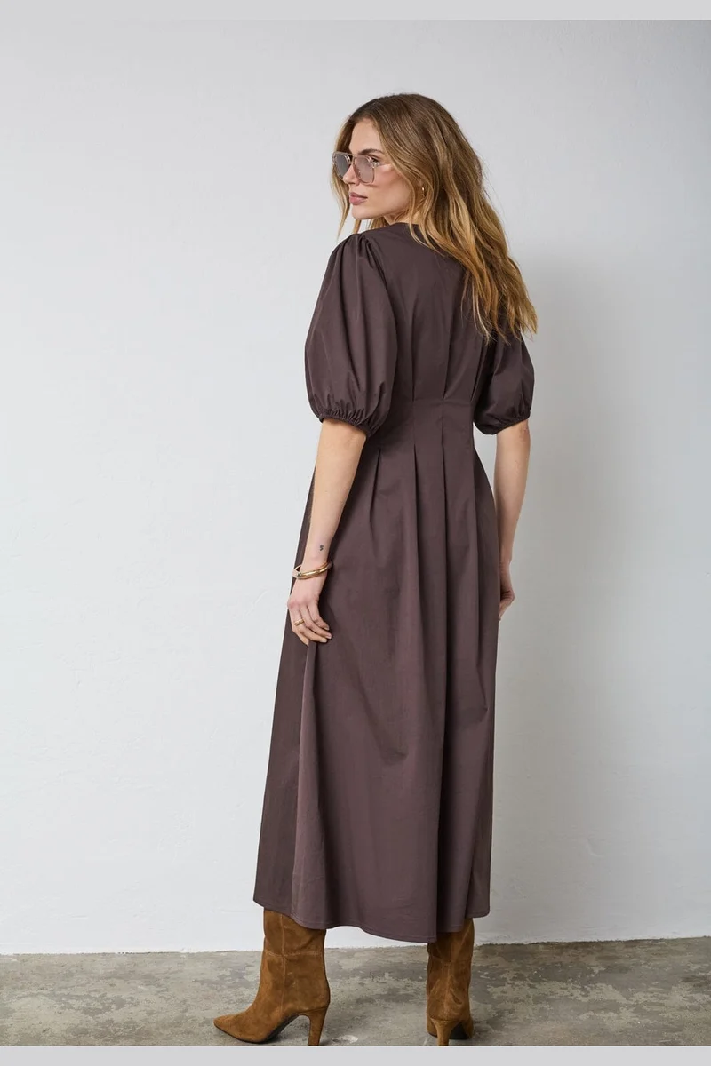 Co´Couture - Poppycc Pleat Dress 36464 - 145 - Dark Brown