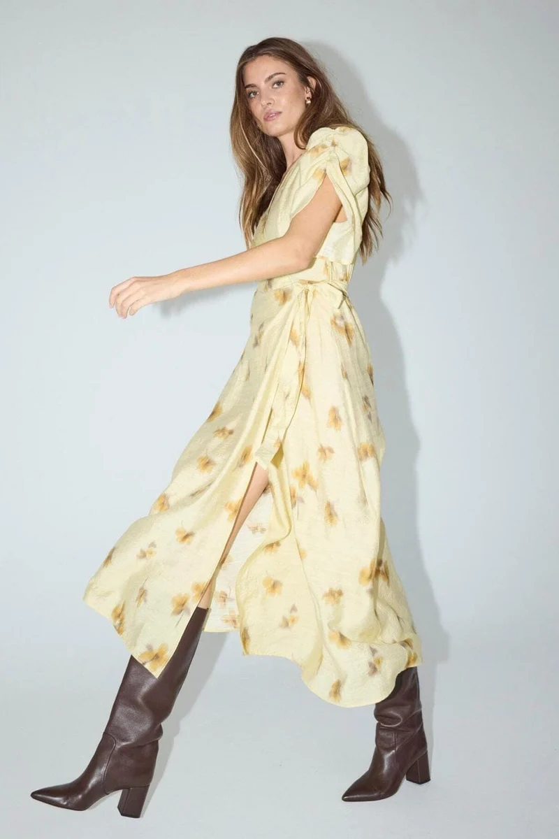 Co´Couture - Mylacc Flower Wrap Dress 46043 - 171 - Paleyellow