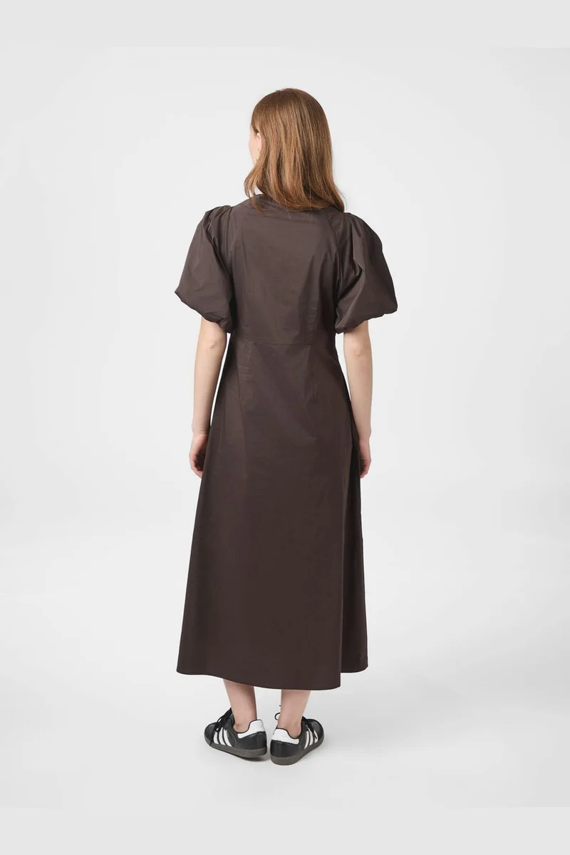 Neo Noir - Illana Poplin Dress 160660 - 584 - Chocolate Brown