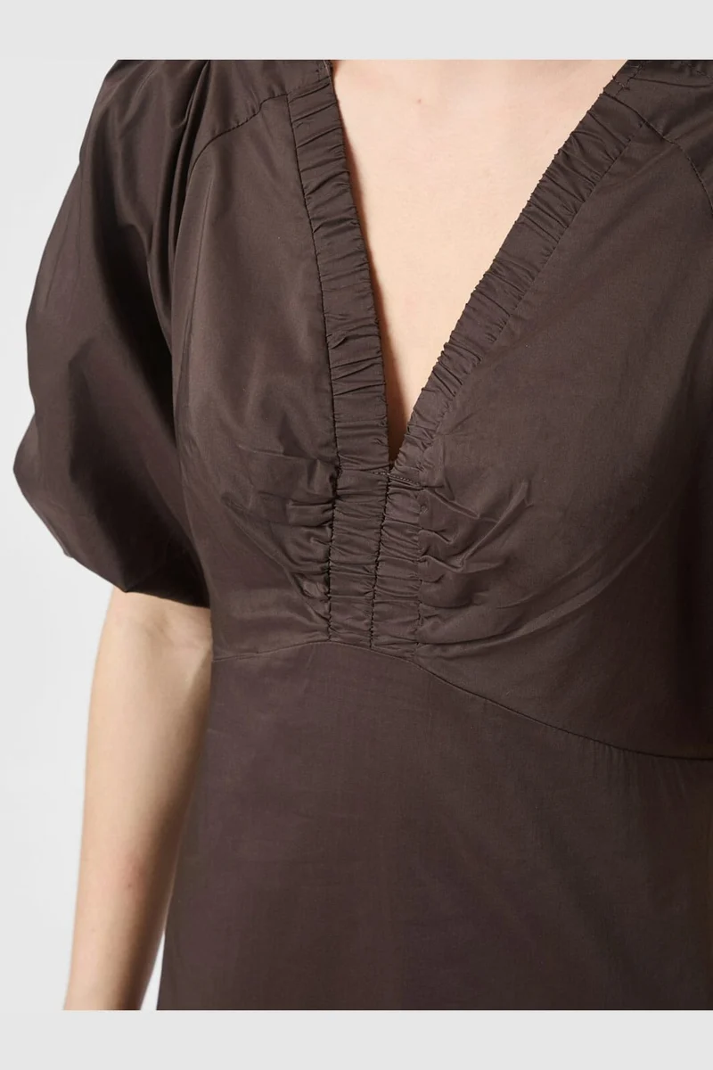 Neo Noir - Illana Poplin Dress 160660 - 584 - Chocolate Brown