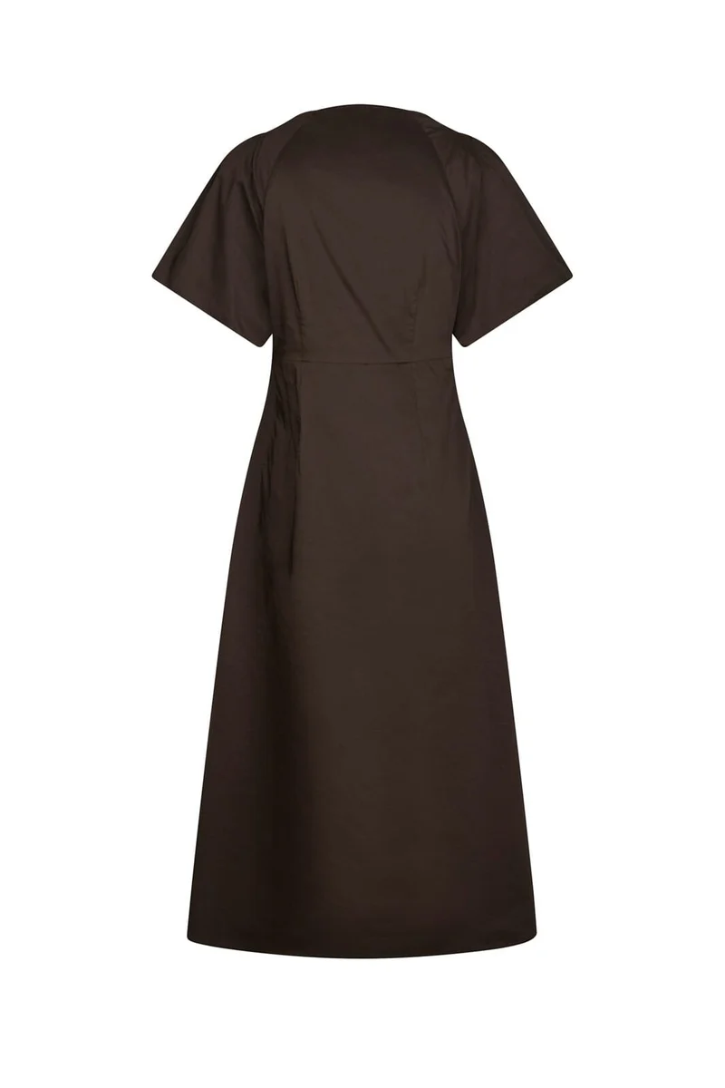 Neo Noir - Illana Poplin Dress 160660 - 584 - Chocolate Brown