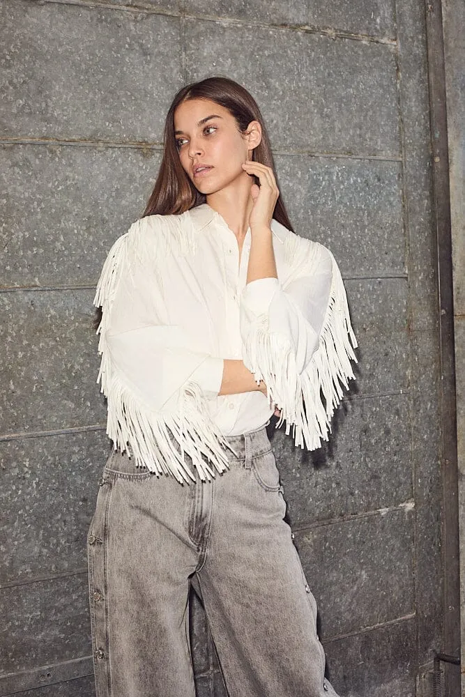 Haute L'Amitié - Fringe Shirt HL10298 - Off-White
