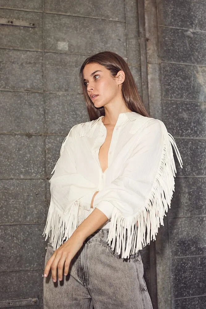 Haute L'Amitié - Fringe Shirt HL10298 - Off-White