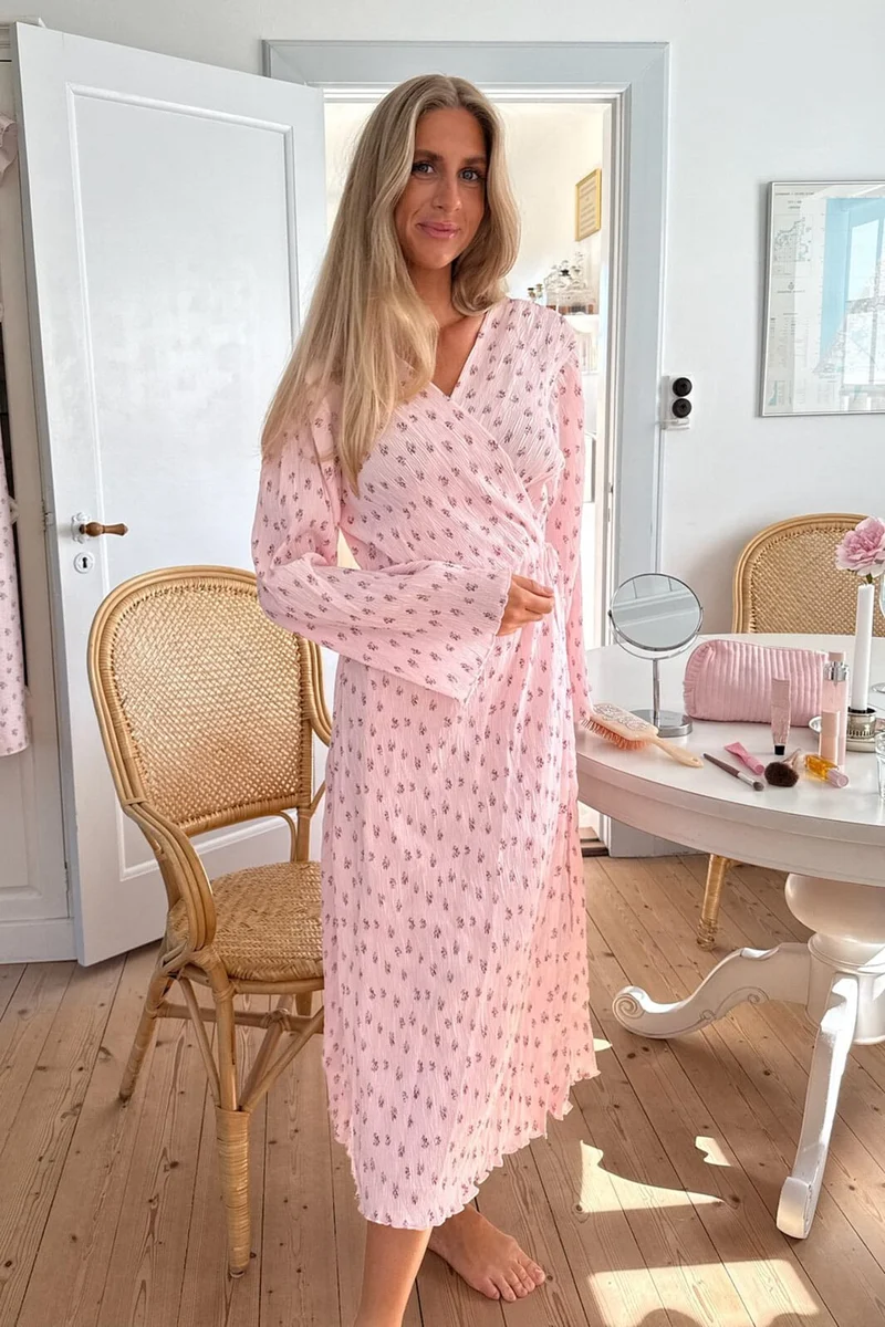 BYIC - Ofeliaic Long Wrap Dress A23640 - Pink