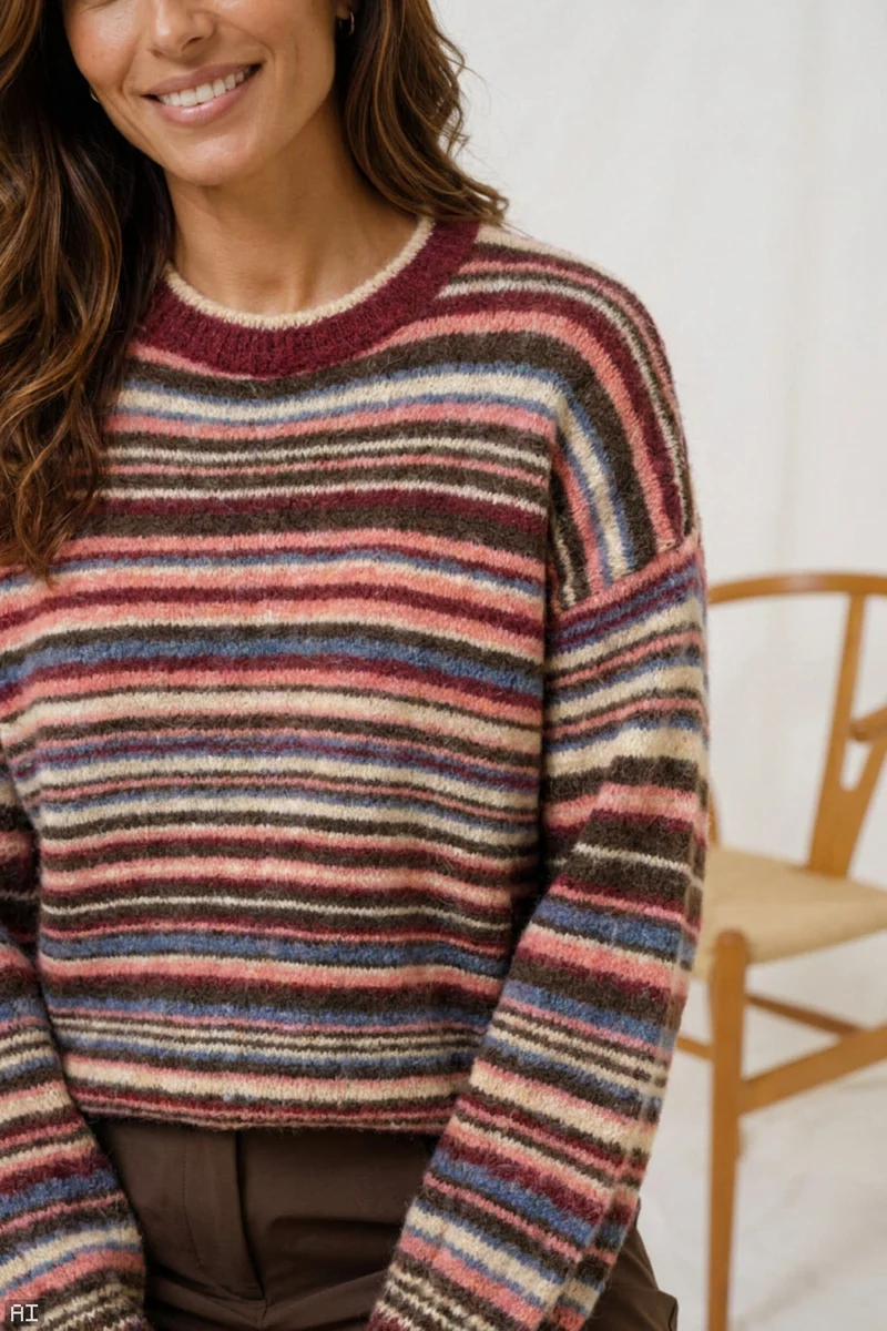 Marta Du Chateau - Mdcreverie Knit 9602 - Multi Bordeaux