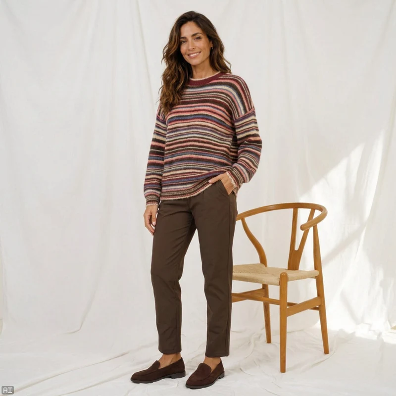 Marta Du Chateau - Mdcreverie Knit 9602 - Multi Bordeaux