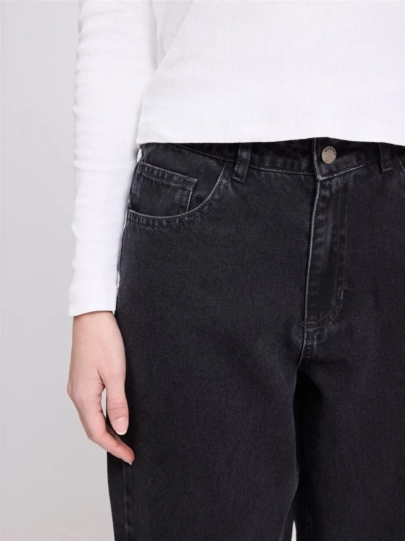 MAZINE Wide Leg Denim Pants dark-grey
