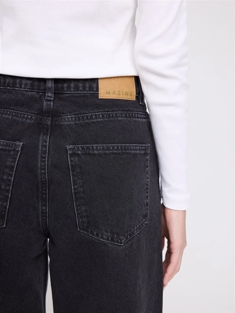 MAZINE Wide Leg Denim Pants dark-grey