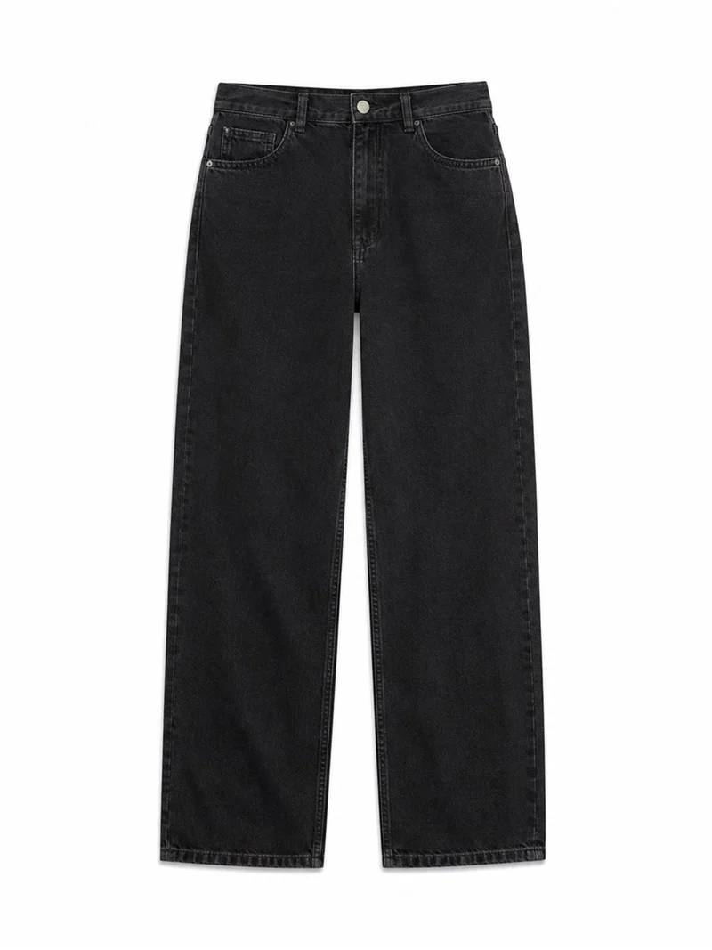 MAZINE Wide Leg Denim Pants dark-grey