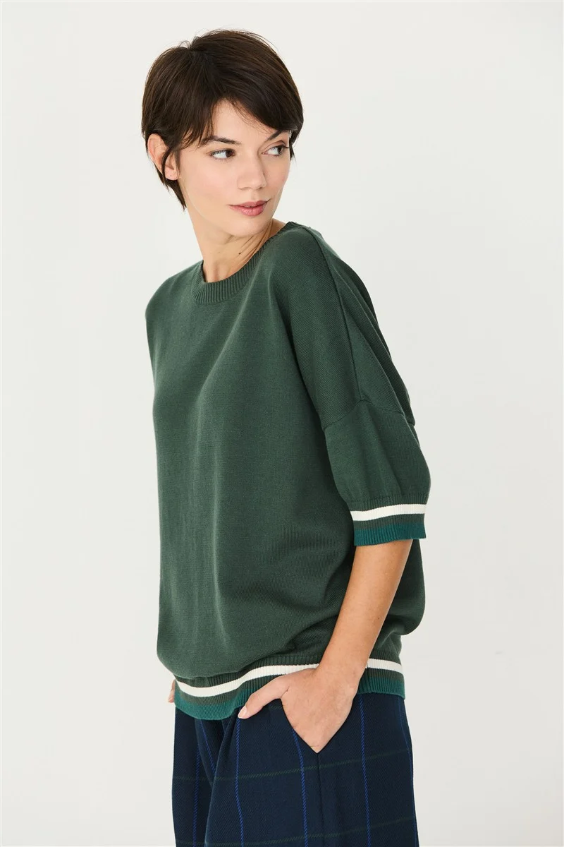 SKFK Feinstrick Pullover Dorleta dark green