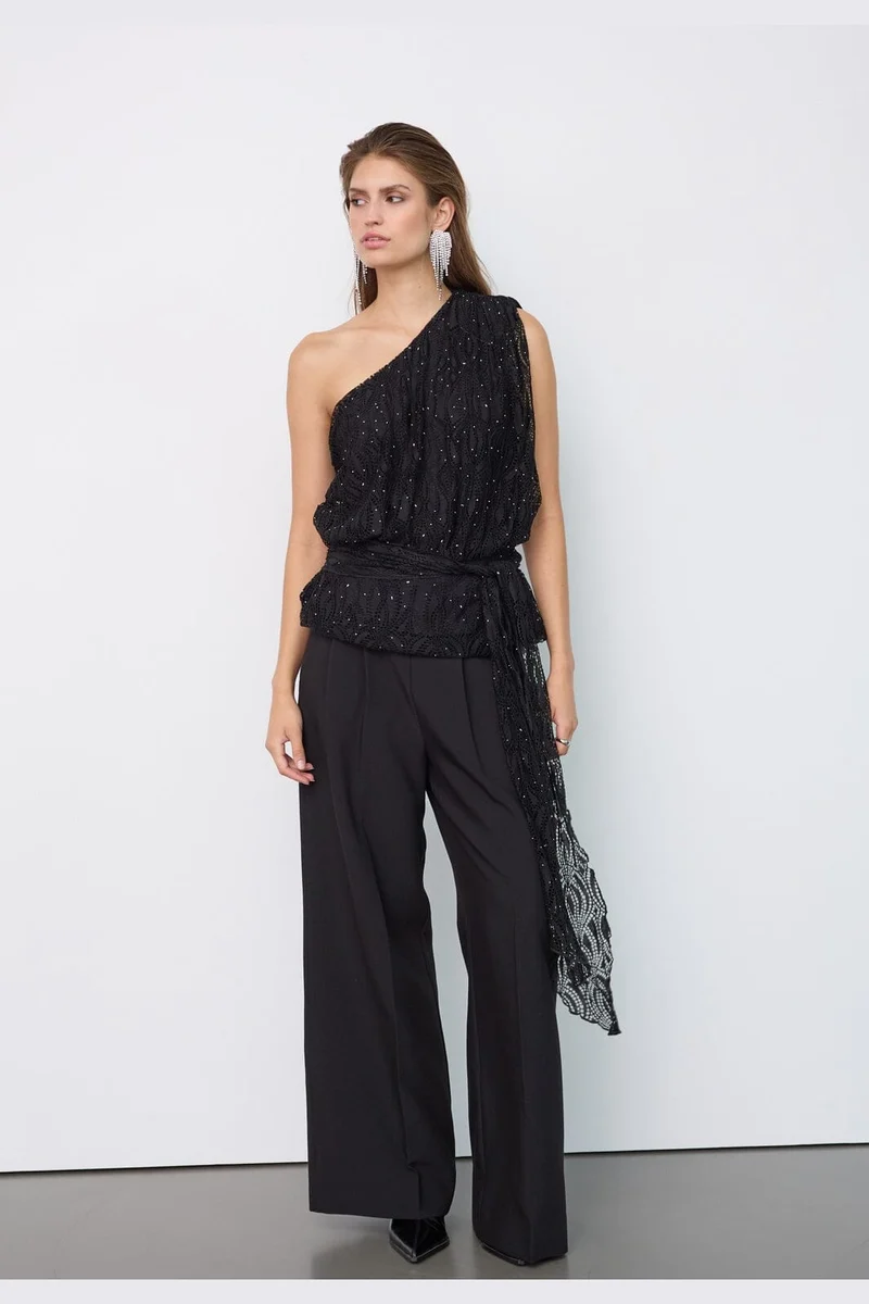 Co´Couture - Ericacc Stone Lace Top 500445 - 65001 - Black