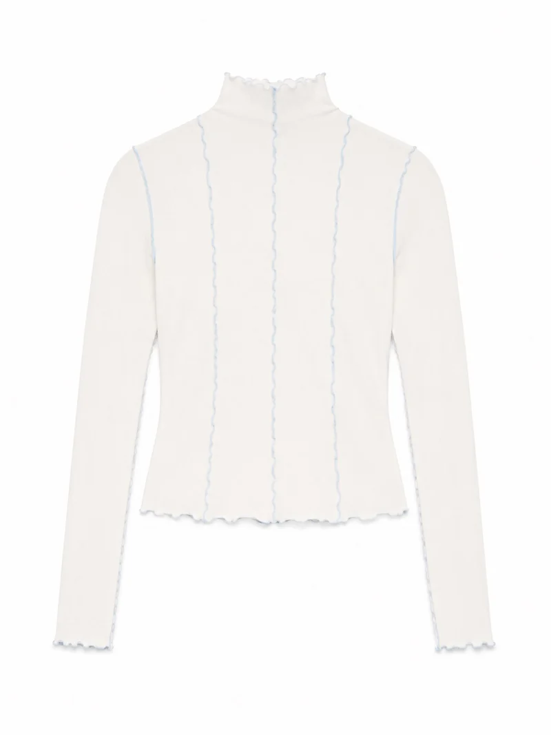 MAZINE Babylock Hems Turtleneck Longsleeve offwhite