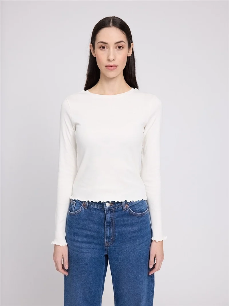 MAZINE Babylock Hems Longsleeve offwhite