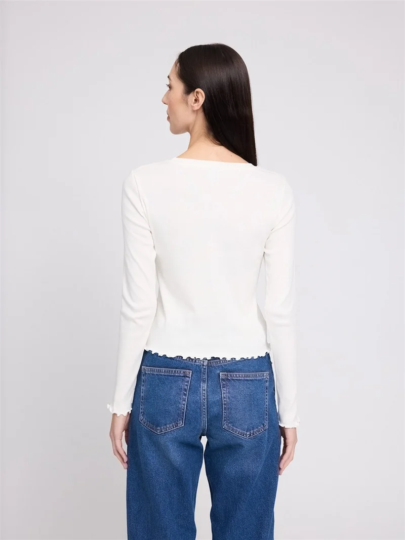 MAZINE Babylock Hems Longsleeve offwhite